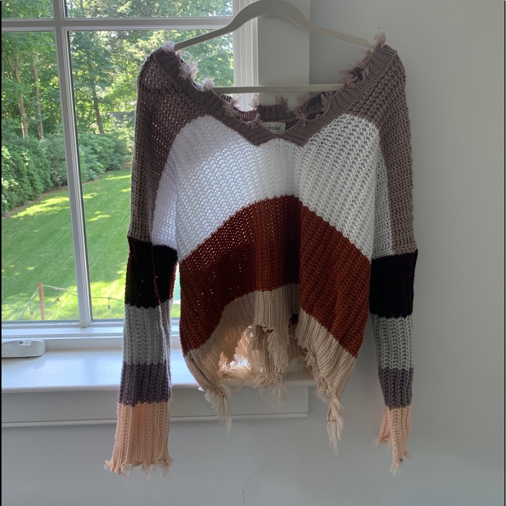 Distressed cozy sweater